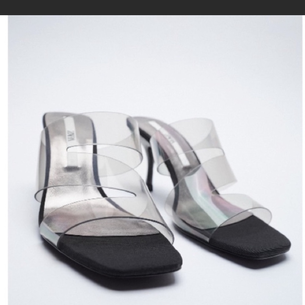 Zara open toe black heels - Picture 1 of 5